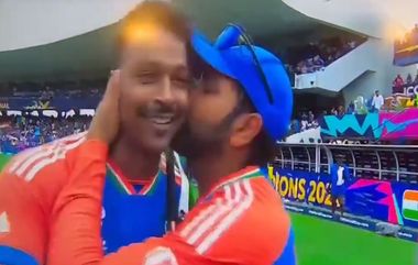 Rohit Sharma Kisses Hardik Pandya: భారత్ జగజ్జేతగా నిలిచిన శుభవేళ.. భావోద్వేగ దృశ్యాలు.. హార్దిక్ పాండ్యాను ఆప్యాయంగా ముద్దు పెట్టుకున్న రోహిత్ శ‌ర్మ.. వీడియో ఇదిగో