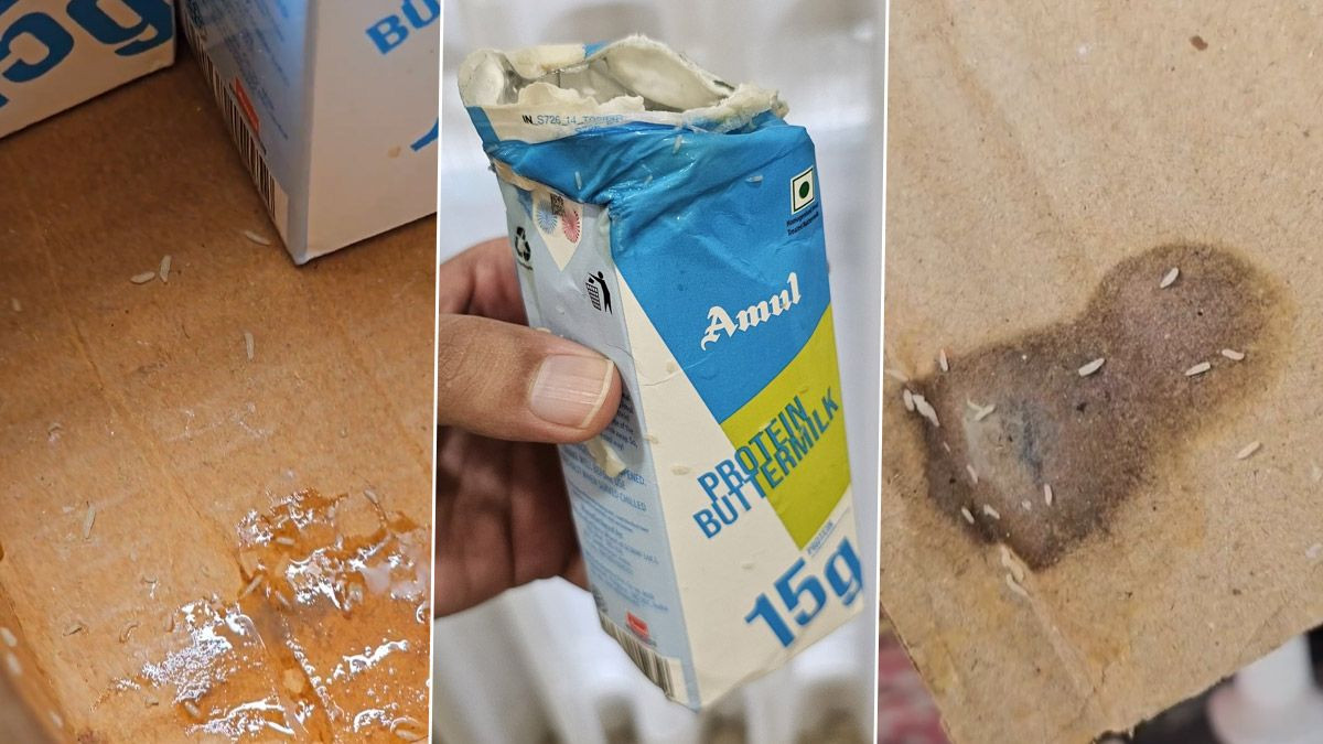 Worms Found in Amul Buttermilk Package: వీడియో ఇదిగో, అమూల్ బటర్ మిల్క్‌లో జలకాలాడిన పురుగులు, కంపెనీపై దుమ్మెత్తిపోసిన నెటిజన్లు, దిగొచ్చి కస్టమర్‌కు క్షమాపణలు చెప్పిన అమూల్