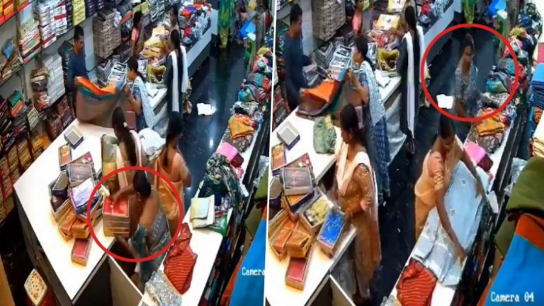 Theft Caught on Camera: వీడియో ఇదిగో, కడపలో మహిళలు షాపులో చీరలను ఎంత స్మార్ట్‌గా దొంగిలించారో మీరే చూడండి