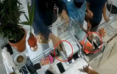 Robbery Attempt Caught on Camera: తుపాకీలతో చోరీకి వచ్చిన దొంగలను యజమాని ఎలా తరిమి కొట్టాడో వీడియోలో చూడండి