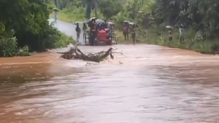 Andhra Pradesh Rains: వీడియో ఇదిగో, భారీ వరదలకు ఉదృతంగా ప్రవహిస్తోన్న కొండ కాలువ, గర్భిణిని ట్రాక్టర్‌పై వాగు దాటించిన గిరిజనులు