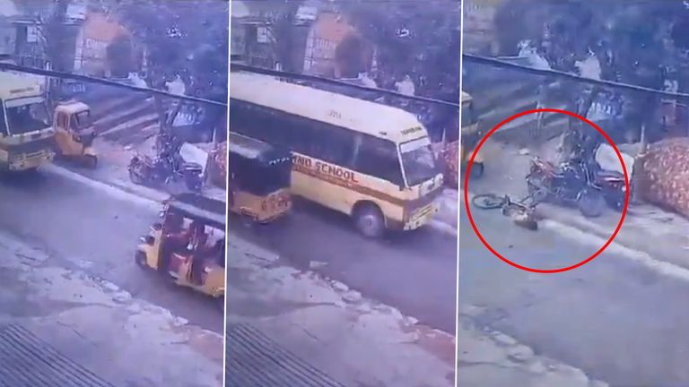 Accident Caught on Camera: షాకింగ్ వీడియో, బస్సు నుంచి జారి చక్రాల కింద పడి మృతి చెందిన విద్యార్థి, బోరబండలో విషాదకర ఘటన