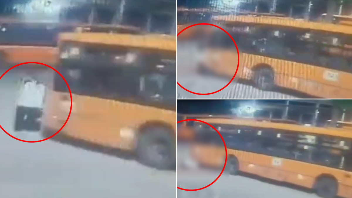 Accident Caught on Camera: వీడియో ఇదిగో, వ్యక్తిని చూడకుండా బస్సును వెనకకు నడిపిన డ్రైవర్, బస్సు కిందపడిన వ్యక్తికి గాయాలు