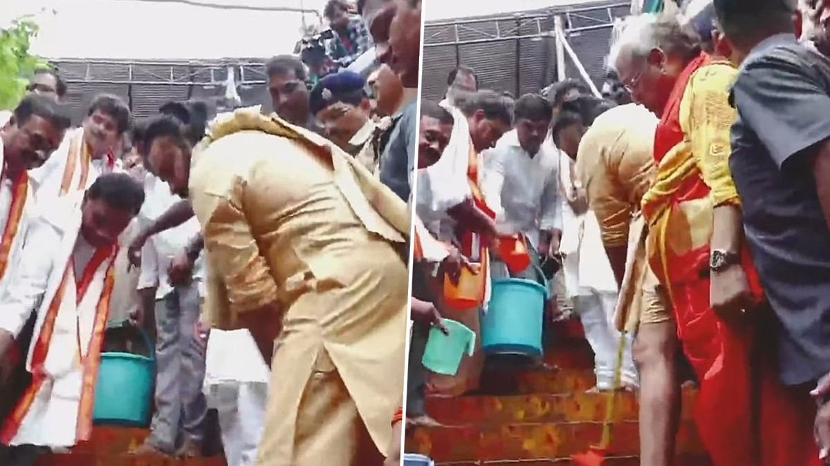 Deputy CM Pawan Kalyan in Vijayawada: ప్రాయశ్చిత్త దీక్షలో భాగంగా బెజవాడ దుర్గమ్మ గుడి మెట్లు శుద్ధి చేసిన ఏపీ డిప్యూటీ సీఎం పవన్ కల్యాణ్‌