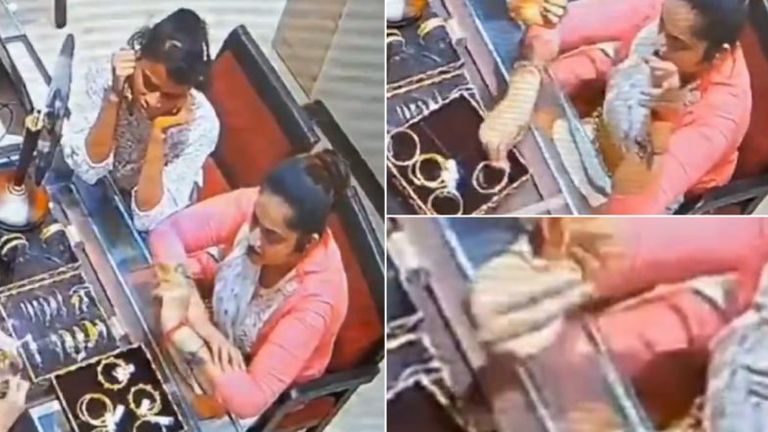 Gold Theft Caught on Camera: ఖతర్నాక్ లేడీస్..కళ్యాణ్ జ్యువెలర్స్ షోరూమ్‌లో గాజులను ఎంత స్మార్ట్ గా దొంగిలించారో వీడియోలో చూడండి