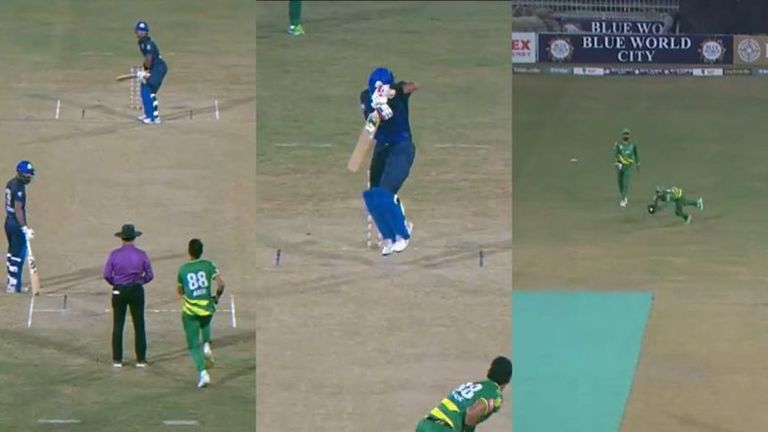 Mohammad Rizwan Diving Catch Video: వీడియో ఇదిగో, ముందుకు డైవింగ్ చేస్తూ అద్భుతమైన క్యాచ్  అందుకున్న పాక్ వికెట్ కీపర్ మహ్మద్ రిజ్వాన్