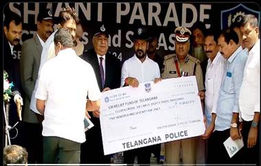 Telangana Police: 11 కోట్ల విరాళం ప్రకటించిన తెలంగాణ పోలీసులు, సీఎం రేవంత్‌కు చెక్కును అందించిన డీజీపీ జితేందర్ రెడ్డి..వీడియో