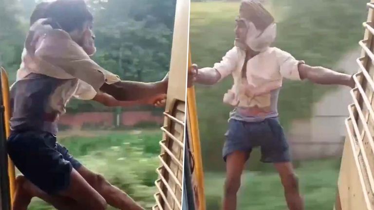 Viral Video: యువకులే కాదు రీల్స్ పిచ్చిలో వృద్ధులు, రన్నింగ్ ట్రైన్‌లో డోర్ వద్ద ప్రమాదకర స్టంట్...వీడియో ఇదిగో