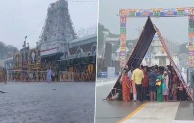 Rain In Tirumala: తిరుమలలో దంచి కొడుతున్న వర్షం, తెల్లవారుజాము 4 గంట నుంచి ఎడతెరిపి లేకుండా వాన, వీడియో ఇదిగో..