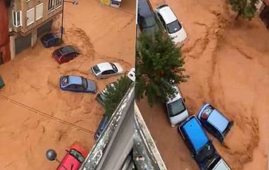 Flash Floods in Spain: వందలాది కార్లు వరదల్లో కొట్టుకుపోతున్న వీడియో ఇదిగో, స్పెయిన్‌ దేశాన్ని వణికించిన ఆకస్మిక వరదలు