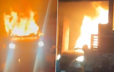 Car Catches Fire: పార్కింగ్ చేసిన కారులో ఒక్కసారిగా మంటలు.. ఇద్దరు చిన్నారులకు గాయాలు.. హైదరాబాద్ లో ఘటన (వీడియో)