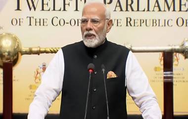 PM Modi At Guyana Parliament: ఇది యుద్ధాల శ‌కం కాదు! గ‌యానా పార్ల‌మెంట్ లో ప్ర‌ధాని మోదీ కీల‌క వ్యాఖ్య‌ల‌, ప్ర‌స్తుత ప‌రిస్థితుల‌పై త‌న‌దైన శైలిలో స్పంద‌న‌