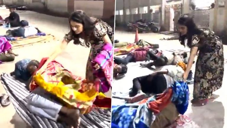 Ananya Nagalla Distributes Blankets: అర్ధరాత్రి పూట హైదరాబాద్ బస్టాండ్ వద్ద పడుకున్న పేదలకు దుప్పట్లు కప్పిన అనన్య నాగళ్ళ, వీడియో ఇదిగో..