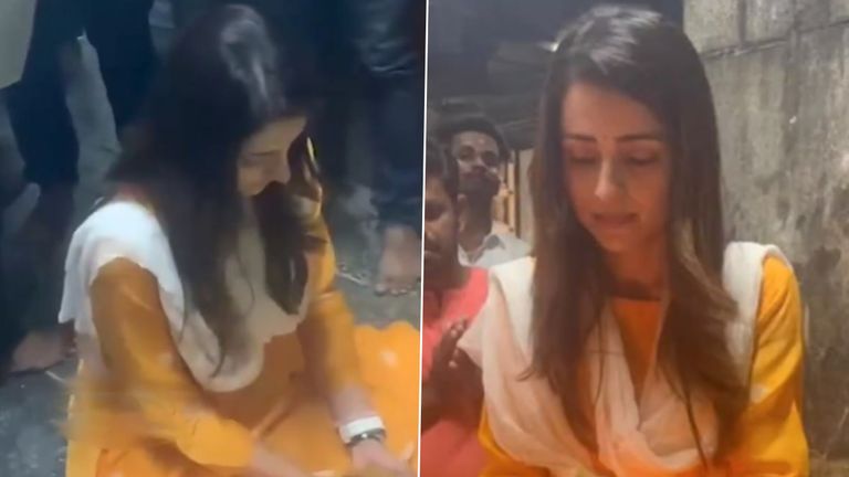 Trisha VIsits Marudhamalai Murugan Temple: మరుదమలై మురుగన్ ఆలయంలో హీరోయిన్ త్రిష పూజలు, వీడియో ఇదిగో..