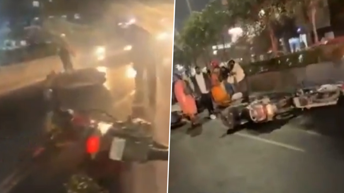 Horrific Accident in Hyderabad: హైదరాబాద్ రోడ్డుపై డీజిల్ లీక్.. జారి పడిపోయిన 70 మంది వాహనదారులు.. ఒకరి మృతి (వీడియో)