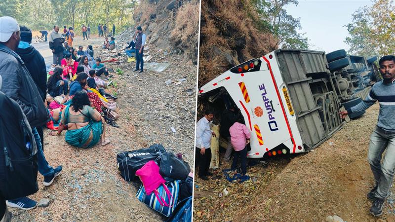 Raigad Road Accident: రాయ్‌గఢ్ జిల్లాలో ఘోర రోడ్డు ప్రమాదం, అదుపుతప్పి బోల్తా పడిన పెళ్లి బృందం ప్రయాణిస్తున్న బస్సు, 5 మంది మృతి, 27 మందికి గాయాలు