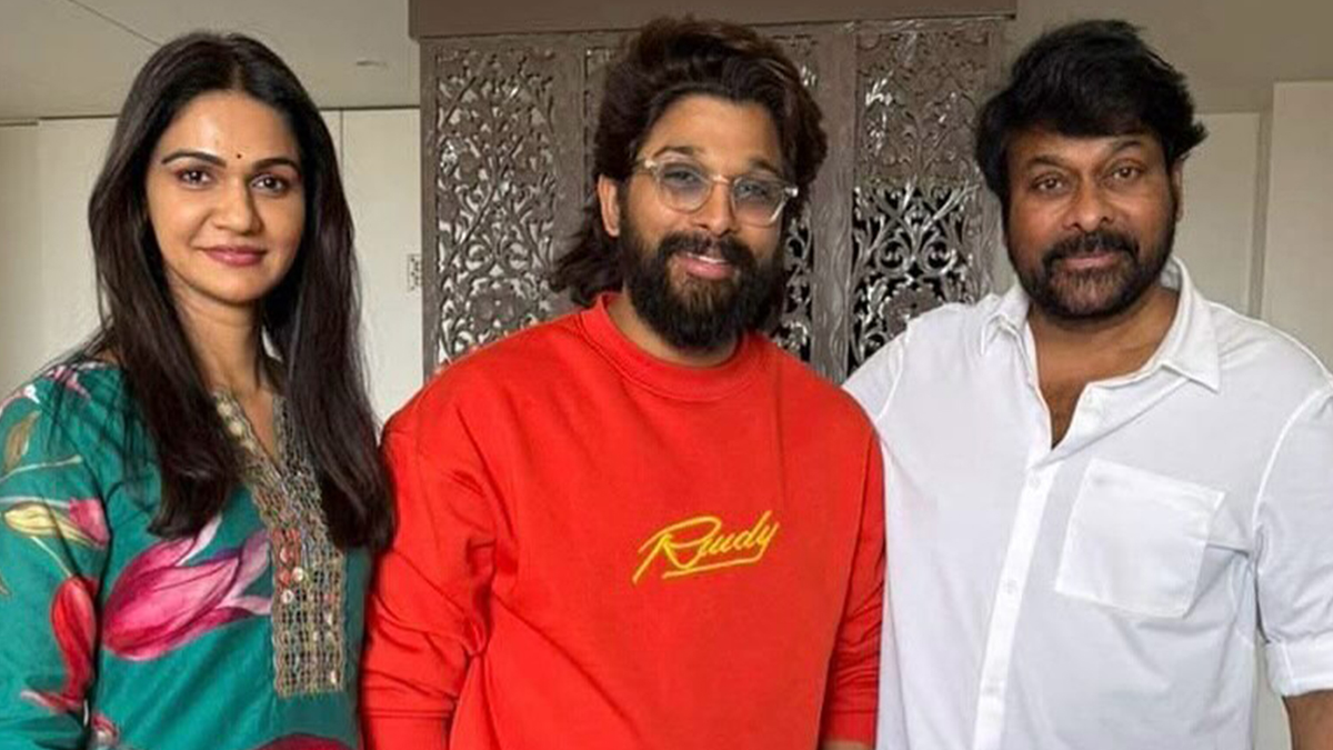 Allu Arjun Meets Chiranjeevi: మెగాస్టార్ చిరంజీవిని కలిసిన అల్లు అర్జున్, సతీమణి స్నేహతో కలిసి చిరును కలిసిన బన్నీ..వైరల్‌గా ఫోటోలు