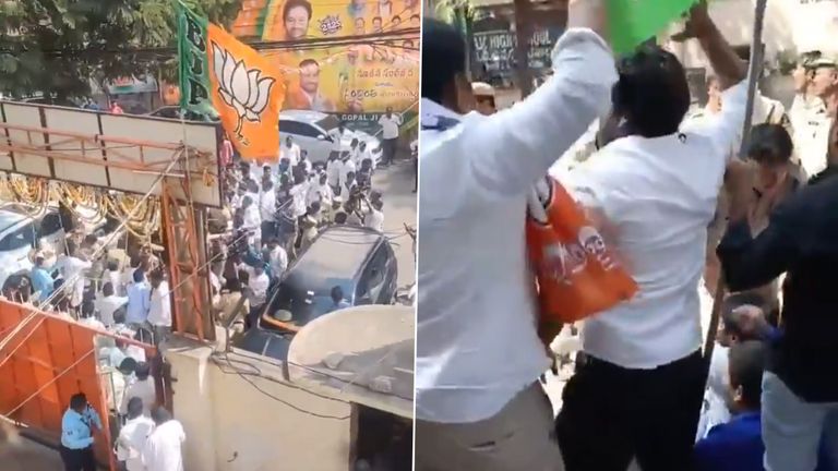 BJP VS Congress: వీడియోలు ఇవిగో, కర్రలతో కొట్టుకున్న బీజేపీ, కాంగ్రెస్ కార్యకర్తలు, బీజేపీ ఆఫీస్‌పై కోడిగుడ్లు, రాళ్లతో దాడి చేసిన కాంగ్రెస్ కార్యకర్తలు,ఎదురుతిరిగిన బీజేపీ నాయకులు