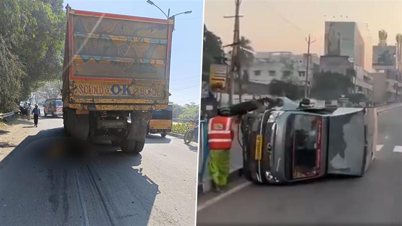 Vizag Road Accident: విశాఖలో ఘోర రోడ్డు ప్రమాదం, దంపతులు వెళుతున్న బైకును ఢీకొట్టిన లారీ, ఇద్దరు అక్కడికక్కడే మృతి