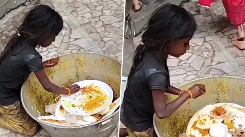 Where is The Humanity ? మనుషుల్లో మానవత్వం చచ్చిపోయింది, అందరి చేత కన్నీళ్లు పెట్టిస్తున్న వీడియో, ఆకలికి తట్టుకోలేక చిన్న పాప తిని పడేసిన ప్లేట్ల నుంచి..