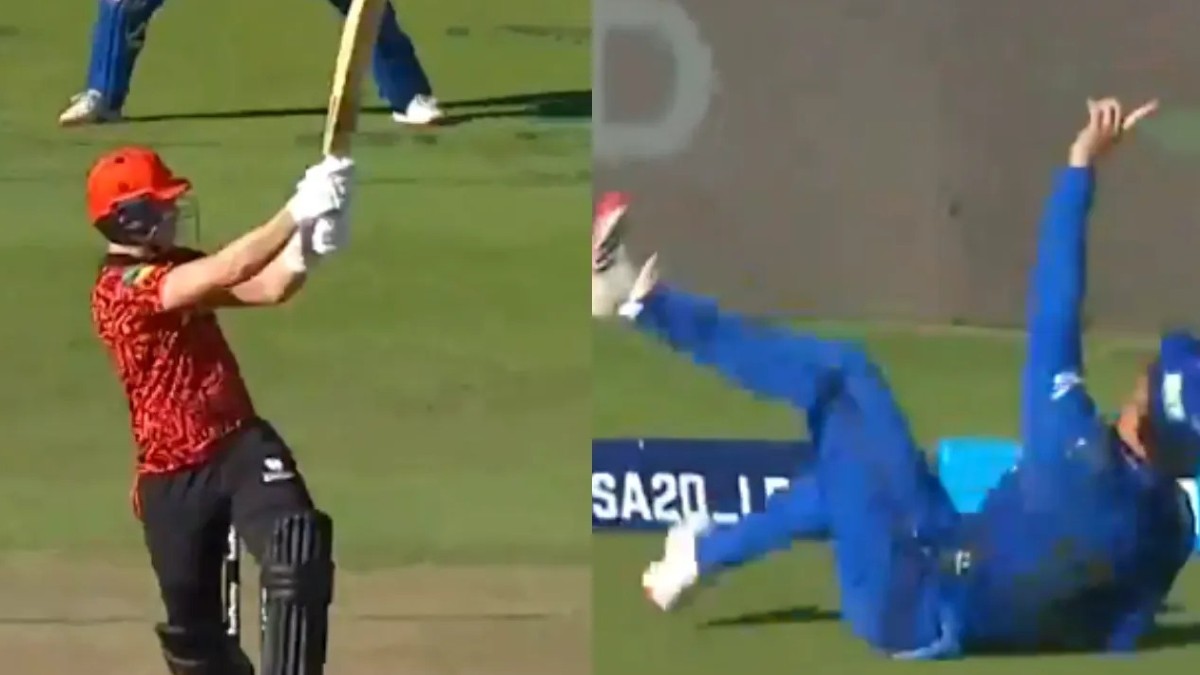 Dewald Brevis Catch Video: బాబోయ్ ఇదేమి క్యాచ్, శ‌రీరాన్ని విల్లులా వెన‌క్కి వంచి సింగిల్ హ్యాండ్‌తో క్యాచ్ పట్టిన బ్రెవిస్, బిత్తరపోయిన బ్యాటర్