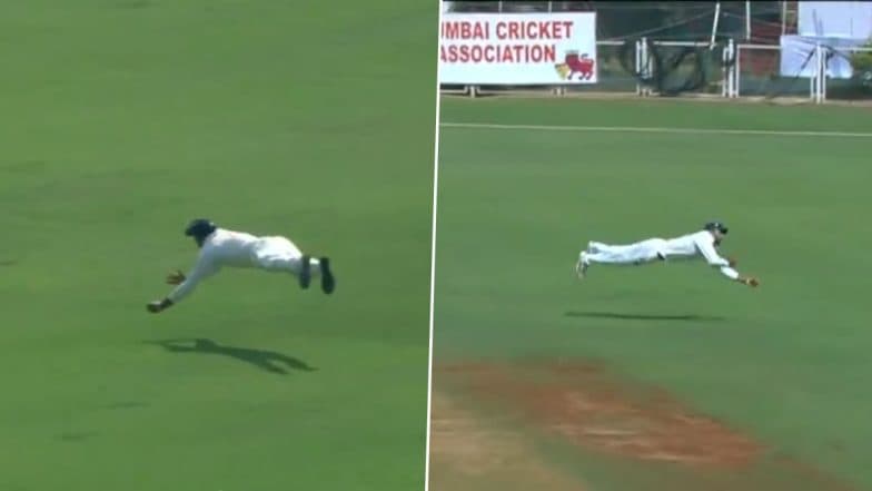 Paras Dogra Superman Catch: బాబోయ్.. సూపర్ మ్యాన్ క్యాచ్ వీడియో చూశారా, గాల్లో ఓ పక్కకు డైవ్ చేస్తూ అద్భుతమైన క్యాచ్ అందుకున్న పరాస్ డోగ్రా, బిత్తరపోయిన అజింక్యా రహానె