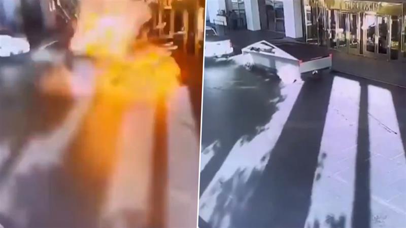 Exploded Guy Tesla Cybertruck Explodes: పేలిన టెస్లా సైబర్ ట్రక్...ట్రంప్ ...