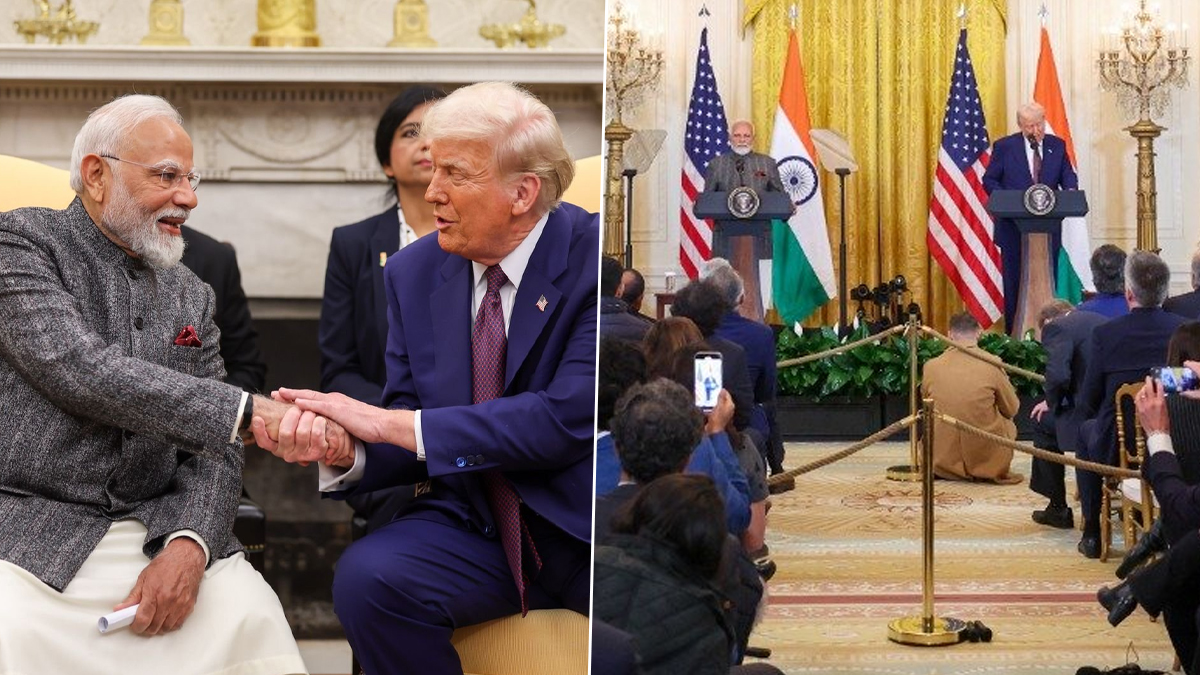 PM Modi-Donald Trump Meeting LIVE Updates: ట్రంప్‌ తో ప్ర‌ధాని మోదీ భేటీ.. ట్రేడ్‌, సుంకాలు, ఇరుదేశాల మ‌ధ్య సంబంధాల‌పై చ‌ర్చ‌.. ప్ర‌ధాని మోదీ గొప్ప నాయకుడు అన్న ట్రంప్‌.. శ్వేత‌సౌధంలో మ‌ళ్లీ ట్రంప్ ను చూడ‌టం ఆనందంగా ఉంద‌న్న మోదీ