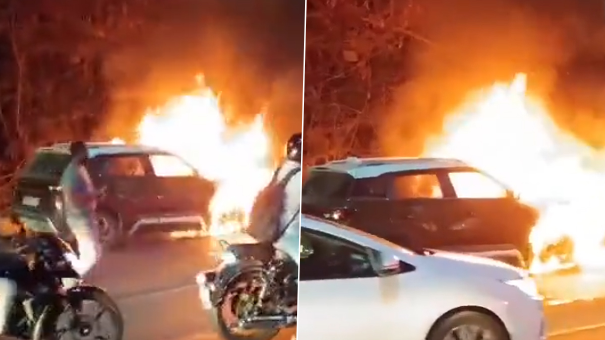 Fire In Car: కారులో చెలరేగిన మంట‌లు… డ్రైవర్ అప్రమత్తతతో తప్పిన ప్రమాదం.. హైదరాబాద్ లంగర్ హౌజ్ లో ఘ‌ట‌న (వీడియో)