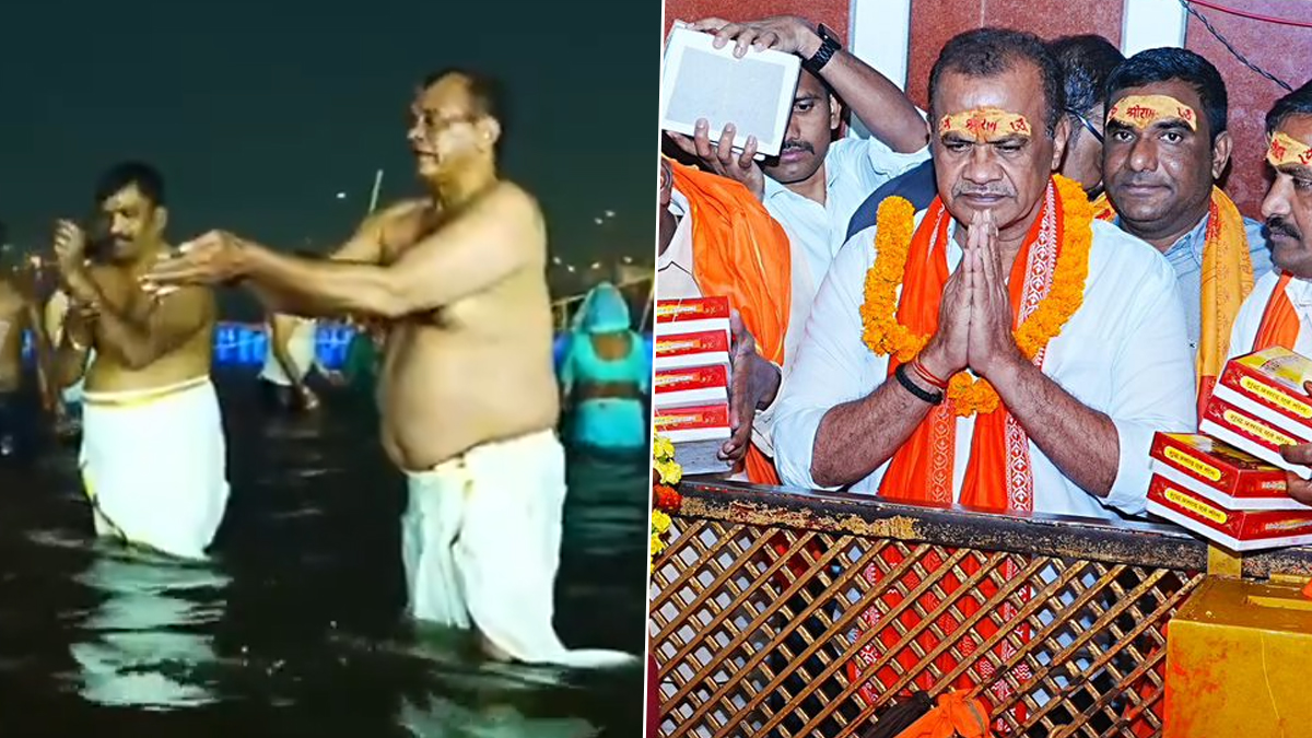 Komatireddy In Maha Kumbh Mela: మహాకుంభమేళాలో మంత్రి కోమటిరెడ్డి.. త్రివేణి సంగమంలో ప‌విత్ర స్నానాలు (వీడియో)