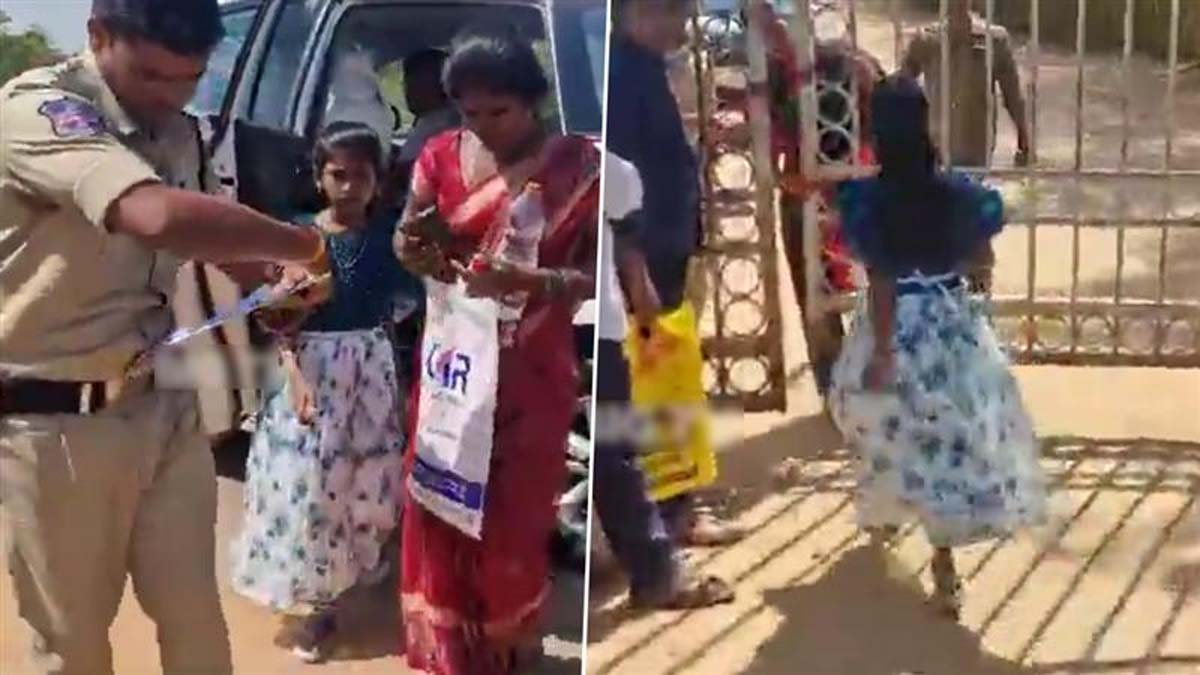 Police Shows Humanity: మానవత్వం చాటుకున్న మహేశ్వరం సీఐ వెంకటేశ్వర్లు.. పరీక్షా కేంద్రం వద్ద మహిళను దించిన సీఐ, ప్రశంసల వెల్లువ, వీడియో ఇదిగో