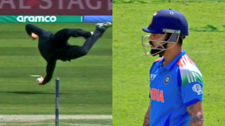 Virat Kohli Wicket Video: గ్లెన్ ఫిలిప్స్ క్యాచ్ వీడియో ఇదిగో, విరాట్ కోహ్లీతో పాటు ఒక్కసారిగా షాకైన అనుష్కశర్మ, గాల్లో పక్షిలా ఎగురుతూ నమ్మశక్యం కాని రీతిలో డైవ్