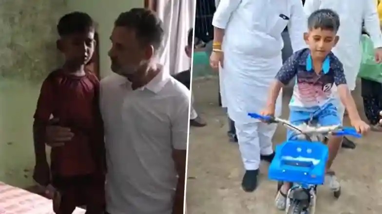 'Rahul Gandhi Ji Thank You': దటీజ్ రాహుల్ గాంధీ, సైకిల్ పోయిందని ఏడుస్తున్న పిల్లాడికి కొత్త సైకిల్ కొనిచ్చిన రాహుల్ గాంధీ, వీడియో ఇదిగో..