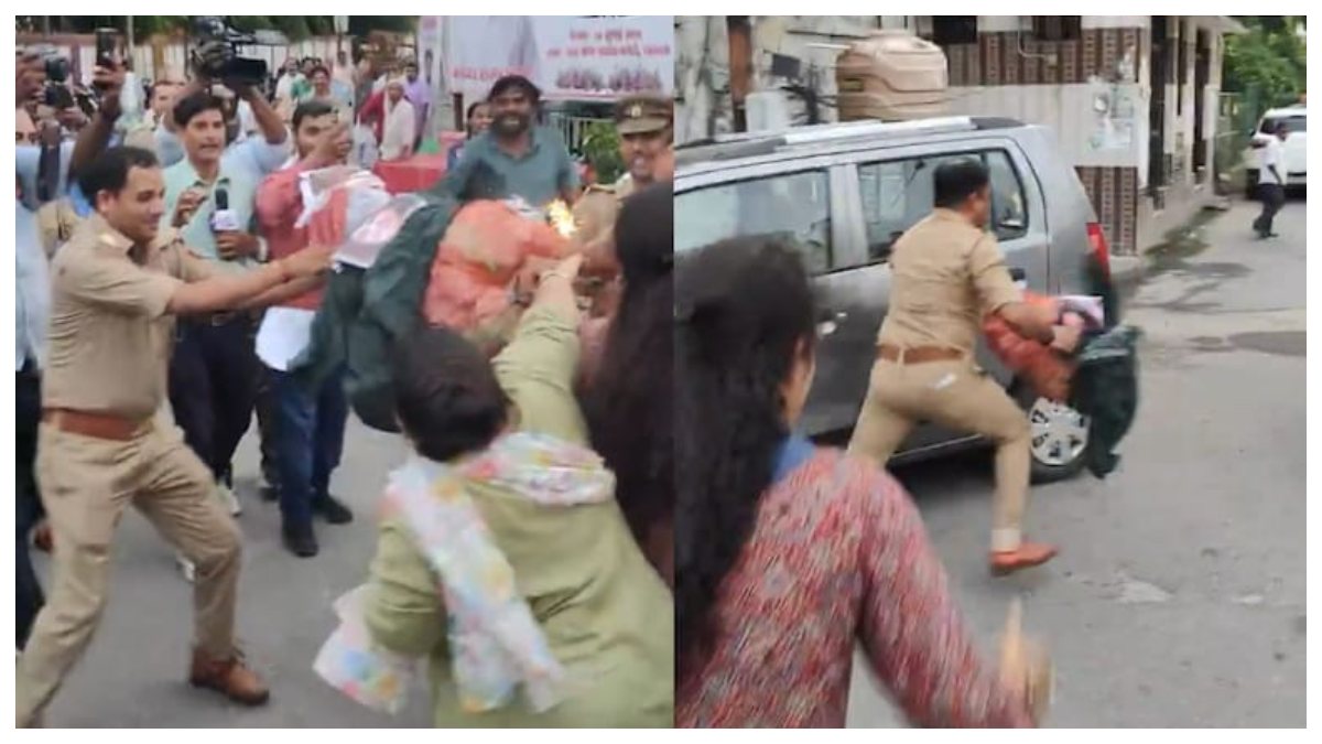 Kangana Ranaut Viral Video: కంగనా దిష్టిబొమ్మ దహనానికి కాంగ్రెస్ యత్నం.. దిష్టిబొమ్మను లాక్కొని పారిపోయిన ఇన్‌స్పెక్టర్.. వైరల్ వీడియో ఇదిగో..