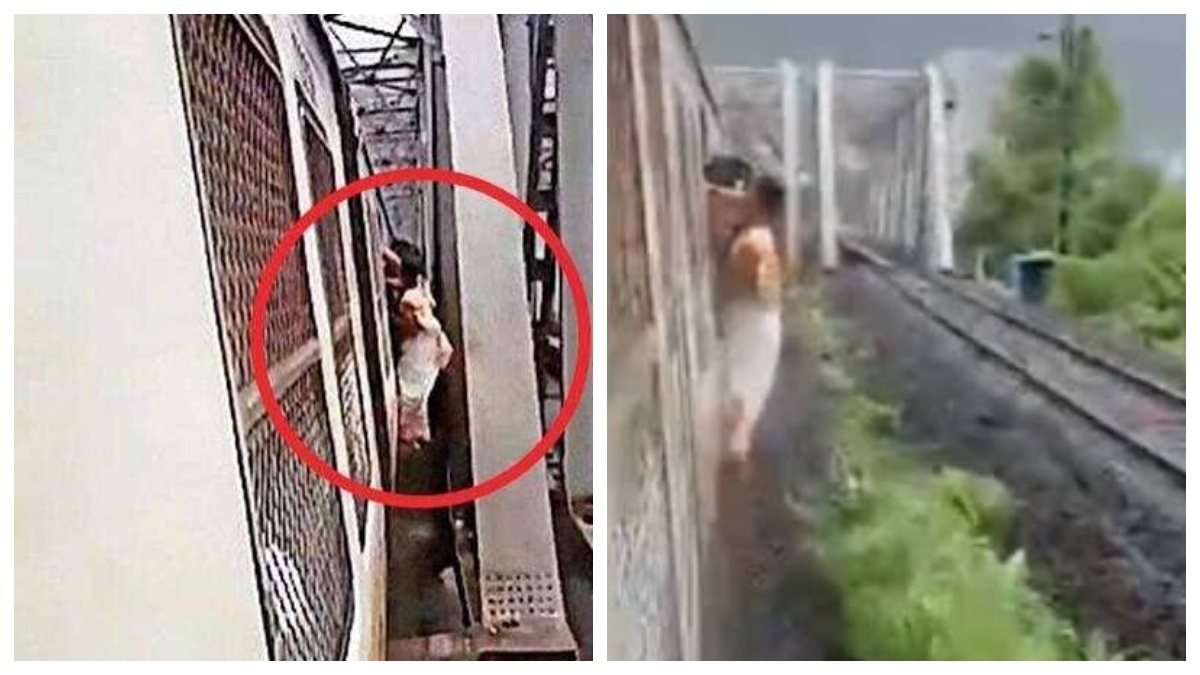 Mumbai Train Viral Video: ముంబై లోకల్ రైలులో షాకింగ్ వీడియో వైరల్.. ప్రమాదకరంగా బయటకు వేలాడుతూ కనిపించిన లేడీ.. మహిళల భద్రతపై మళ్లీ ఆందోళన..