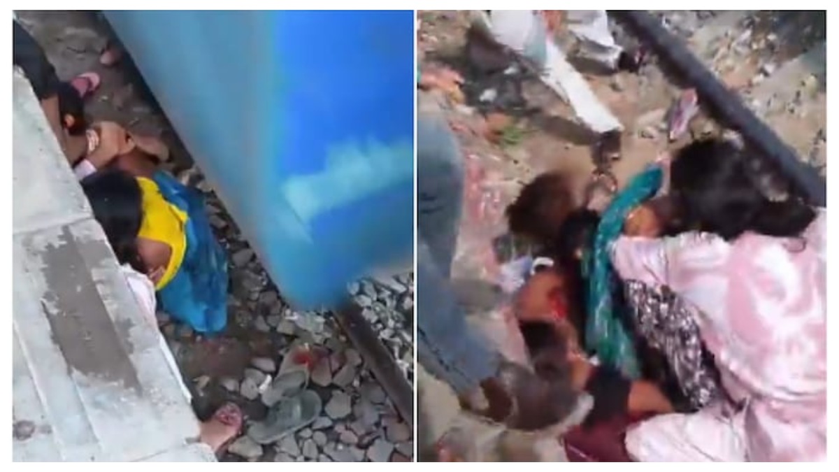 Viral Video: వీడియో ఇదిగో.. ఈ తల్లి ధైర్యానికి హ్యాట్సాఫ్.. రైలు ఢీకొట్టేంత దగ్గరగా వచ్చినా తన పిల్లలను కాపాడుకుంది..