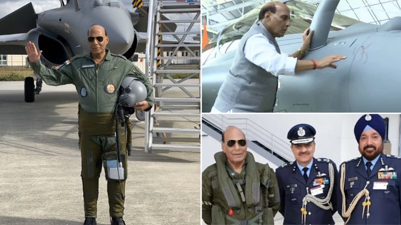 India's First Rafale Jet: భారత్ చేతికి తొలి రాఫేల్ యుద్ధ విమానం. ఇతర దేశాలను భయపెట్టడానికి కాదు, దేశ ఆత్మరక్షణ కోసమే అని తెలిపిన రక్షణ మంత్రి రాజ్నాథ్ సింగ్ India's First Rafale Jet: భారత్ చేతికి తొలి రాఫేల్ యుద్ధ విమానం. ఇతర దేశాలను భయపెట్టడానికి కాదు, దేశ ఆత్మరక్షణ కోసమే అని తెలిపిన రక్షణ మంత్రి రాజ్నాథ్ సింగ్