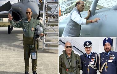 India's First Rafale Jet: భారత్ చేతికి తొలి రాఫేల్ యుద్ధ విమానం. ఇతర దేశాలను భయపెట్టడానికి కాదు, దేశ ఆత్మరక్షణ కోసమే అని తెలిపిన రక్షణ మంత్రి రాజ్‌నాథ్ సింగ్