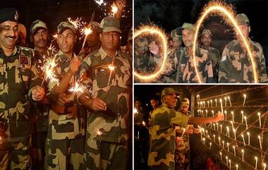 Indian Soldiers Diwali Celebrations: బార్డర్లో భారత సైనికుల దివాళీ వేడుకలు, దీపాల వెలుగులతో వెలుగులు విరజిమ్మిన ఇండియా బార్డర్, శుభాకాంక్షలు తెలిపిన చైనా ఆర్మీ, ట్విట్టర్లో శుభాకాంక్షలు తెలిపిన మోడీ