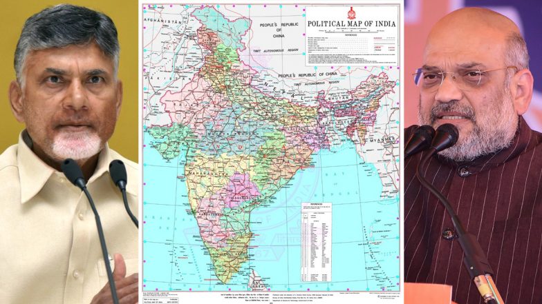 Chandrababu Praises Amit Shah: అమిత్ షాకు చంద్రబాబు ధన్యవాదాలు, చంద్రబాబు ట్వీట్పై విరుచుకుపడుతున్న నెటిజన్లు, అమరావతిని రాజధానిగా చూపిస్తూ కొత్త ఇండియా మ్యాప్ విడుదల చేసిన హోంశాఖ Chandrababu Praises Amit Shah: అమిత్ షాకు చంద్రబాబు ధన్యవాదాలు, చంద్రబాబు ట్వీట్పై విరుచుకుపడుతున్న నెటిజన్లు, అమరావతిని రాజధానిగా చూపిస్తూ కొత్త ఇండియా మ్యాప్ విడుదల చేసిన హోంశాఖ