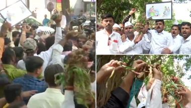 Farmers Protest In Maharashtra: మహారాష్ట్రలో రైతుల నిరసనలు, దెబ్బతిన్న పంటతో రోడ్డెక్కిన రైతులు, రాజ్ భవన్ ముట్టడికి ప్రయత్నం, రైతులను అరెస్ట్ చేసి స్టేషన్‌కు తరలించిన పోలీసులు