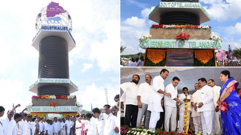 Green Industrial Park: మాది తెలంగాణ అని గర్వంగా చెప్పుకునేలా చేశాం, టీఎస్- ఐపాస్ ద్వారా దేశంలోనే ఆదర్శంగా నిలిచాం. గ్రీన్ ఇండస్ట్రియల్ పార్కును ప్రారంభించిన రాష్ట్ర ఐటీ మంత్రి కేటీఆర్ Green Industrial Park: మాది తెలంగాణ అని గర్వంగా చెప్పుకునేలా చేశాం, టీఎస్- ఐపాస్ ద్వారా దేశంలోనే ఆదర్శంగా నిలిచాం. గ్రీన్ ఇండస్ట్రియల్ పార్కును ప్రారంభించిన రాష్ట్ర ఐటీ మంత్రి కేటీఆర్