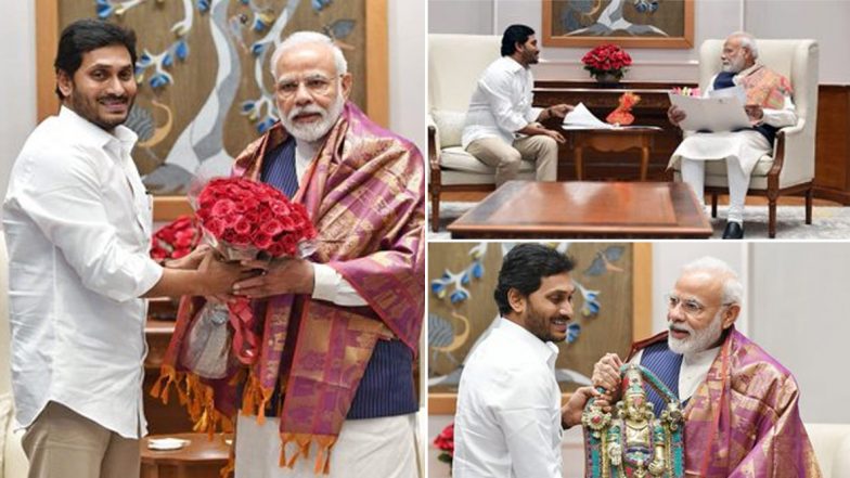 Jagan Meets PM Modi: గంటన్నర పాటు ప్రధాని మోదీతో ఏపీ సీఎం వైయస్ జగన్ భేటీ, రాష్ట్ర ప్రయోజనాలపై కీలక చర్చలు, ఉగాది రోజున ఇళ్ల పట్టాల పంపిణీకి రావలిసిందిగా ప్రధానికి ఆహ్వానం Jagan Meets PM Modi: గంటన్నర పాటు ప్రధాని మోదీతో ఏపీ సీఎం వైయస్ జగన్ భేటీ, రాష్ట్ర ప్రయోజనాలపై కీలక చర్చలు, ఉగాది రోజున ఇళ్ల పట్టాల పంపిణీకి రావలిసిందిగా ప్రధానికి ఆహ్వానం