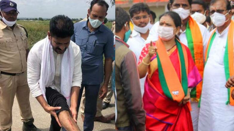 DK Aruna & Revanth Reddy Arrested: ఎంపీ రేవంత్ రెడ్డి, బీజేపీ నాయకురాలు డీకే అరుణ అరెస్ట్, కల్వకుర్తి లిఫ్ట్ ఇరిగేషన్ ప్రాజెక్టును సందర్శించేందుకు వెళుతుండగా అడ్డుకున్న పోలీసులు DK Aruna & Revanth Reddy Arrested: ఎంపీ రేవంత్ రెడ్డి, బీజేపీ నాయకురాలు డీకే అరుణ అరెస్ట్, కల్వకుర్తి లిఫ్ట్ ఇరిగేషన్ ప్రాజెక్టును సందర్శించేందుకు వెళుతుండగా అడ్డుకున్న పోలీసులు