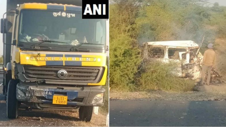 Car-Truck Collision: మంటల్లో ఏడుగురు సజీవ దహనం, గుజరాత్‌లో కారును ఢీకొట్టిన ట్రక్, సురేంద్రనగర్‌ జిల్లా కేంద్రం సమీపంలో విషాద ఘటన