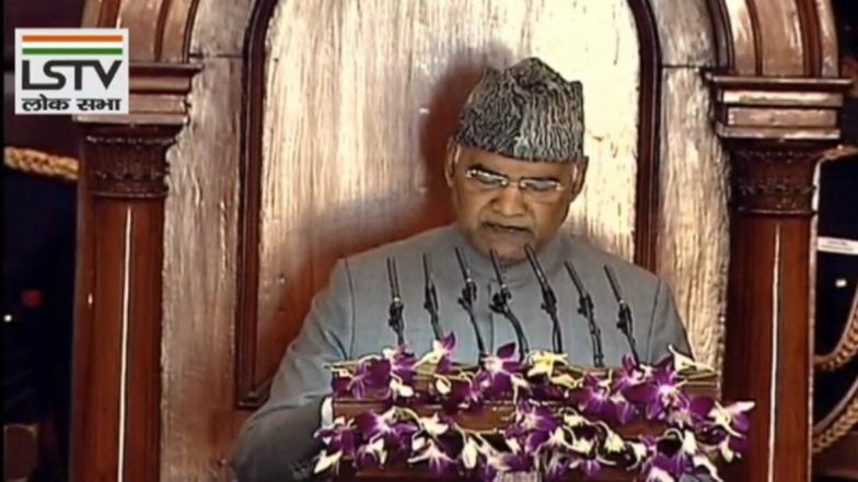 Union Budget 2021: రాష్ట్రపతి ప్రసంగంతో ప్రారంభమైన పార్లమెంట్ బడ్జెట్ సమావేశాలు, రిపబ్లిక్ డే నాటి సంఘటనలు దురదృష్టకరమన్న రామ్నాథ్; కరోనాపై పోరులో ప్రపంచంలో భారత ఖ్యాతి పెరిగిందని కితాబు Union Budget 2021: రాష్ట్రపతి ప్రసంగంతో ప్రారంభమైన పార్లమెంట్ బడ్జెట్ సమావేశాలు, రిపబ్లిక్ డే నాటి సంఘటనలు దురదృష్టకరమన్న రామ్నాథ్; కరోనాపై పోరులో ప్రపంచంలో భారత ఖ్యాతి పెరిగిందని కితాబు