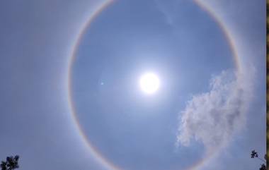 Sun Halo in HYD: హైదరాబాద్‌లో సన్‌ హాలో, సూర్యుడి చుట్టూ అందంగా పరుచుకున్న ఇంద్రధనస్సు, సోషల్‌ మీడియాలో ట్రెండ్ అవుతున్న హలోస్‌ ఫోటోలు