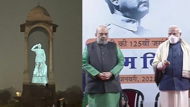 Netaji Subhas Chandra Bose Hologram Statue at India Gate: ఇండియా గేటు వద్ద నేతాజీ 3డీ హోలోగ్రామ్ విగ్రహాన్ని ఆవిష్కరించిన ప్రధాని మోదీ... Netaji Subhas Chandra Bose Hologram Statue at India Gate: ఇండియా గేటు వద్ద నేతాజీ 3డీ హోలోగ్రామ్ విగ్రహాన్ని ఆవిష్కరించిన ప్రధాని మోదీ...