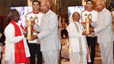 Padma Awards 2022: పద్మశ్రీ అవార్డును అందుకున్న మొగులయ్య, గ‌రిక‌పాటి న‌ర‌సింహా రావు, ఢిల్లీలోని రాష్ట్రపతి భవన్‌లో పద్మ అవార్డుల ప్రదానోత్సవం కార్యక్రమం