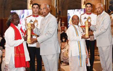 Padma Awards 2022: పద్మశ్రీ అవార్డును అందుకున్న మొగులయ్య, గ‌రిక‌పాటి న‌ర‌సింహా రావు, ఢిల్లీలోని రాష్ట్రపతి భవన్‌లో పద్మ అవార్డుల ప్రదానోత్సవం కార్యక్రమం